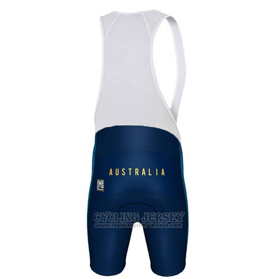 2018 Cycling Jersey Australia White and Blue Short Sleeve and Bib Short